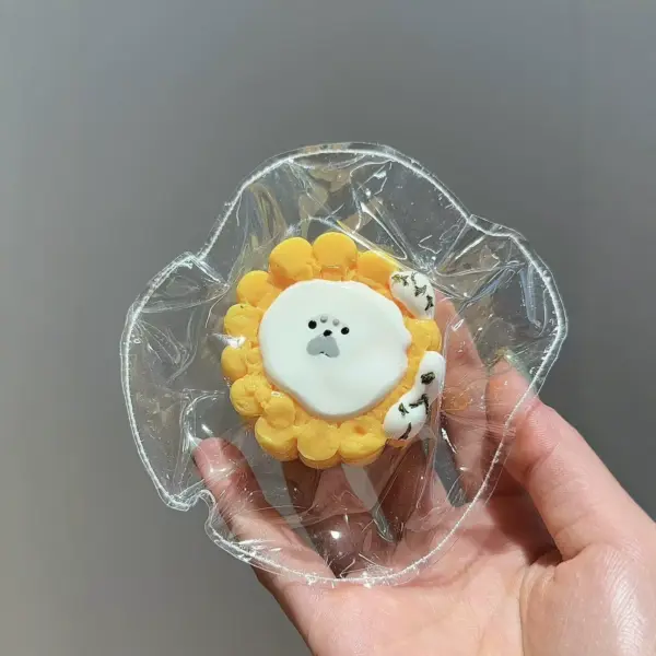 Seal corn novelty squishy toy shown as a hybrid seal and corn shape