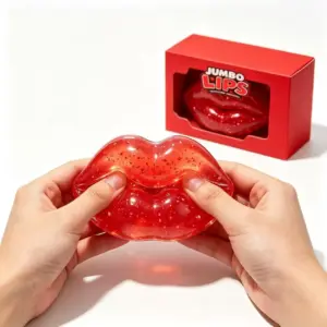 💋✨ Lip-Shaped Squeeze Toy with Glitter