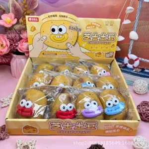 🥔😄 Googly-Eye Potato Squeeze Toy - Food-Themed Squishy Character Assortment