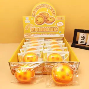 🍞🍳 Toast Bread-Shaped Squishy Toy – Kawaii Fried Egg Squeeze Toy Product Image