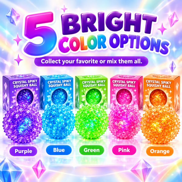 🌈 Spiky Orb Squishy Toy – Colorful Faceted Assortment with Matching Retail Boxes ✨