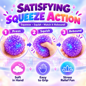 🌈 Spiky Orb Squishy Toy – Colorful Faceted Assortment with Matching Retail Boxes ✨
