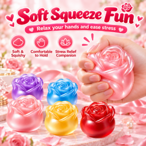 🌹 Rose-Shaped Squishy Toy – 3D Floral Squeeze Fidget for Gifts & Party Favors