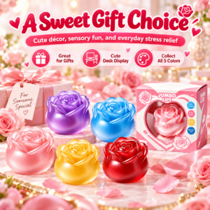 🌹 Rose-Shaped Squishy Toy – 3D Floral Squeeze Fidget for Gifts & Party Favors