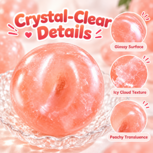 🍑 Squishy Peach Ice Sand Ball – Translucent Jelly-Like Fidget Toy for Sensory Play