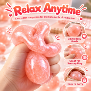 🍑 Squishy Peach Ice Sand Ball – Translucent Jelly-Like Fidget Toy for Sensory Play