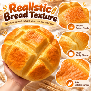 🍍🥯 Pineapple Bun Squishy Toy – Food-Themed Fidget & Display Collectible