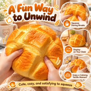 🍍🥯 Pineapple Bun Squishy Toy – Food-Themed Fidget & Display Collectible