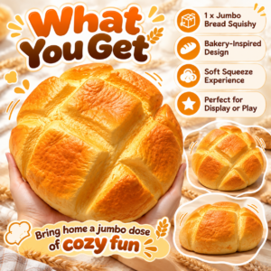 🍍🥯 Pineapple Bun Squishy Toy – Food-Themed Fidget & Display Collectible