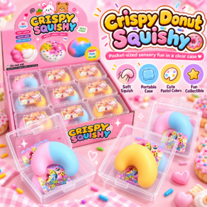 🍩🌈 Crescent Squishy Toy Assortment – Confectionery-Themed Fidget Collection