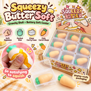 🧈 Squeezy Butter Food-Themed Squishy Toy – Cartoon Novelty Display 🛒