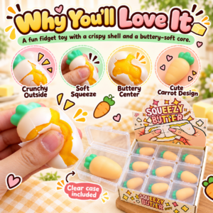 🧈 Squeezy Butter Food-Themed Squishy Toy – Cartoon Novelty Display 🛒