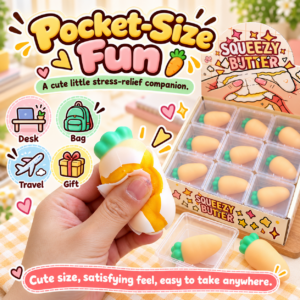 🧈 Squeezy Butter Food-Themed Squishy Toy – Cartoon Novelty Display 🛒