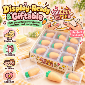 🧈 Squeezy Butter Food-Themed Squishy Toy – Cartoon Novelty Display 🛒