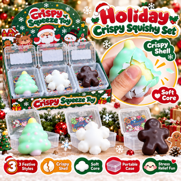 🎄🧸 Christmas Squishy Trio: Tree, Snowman & Gingerbread Man
