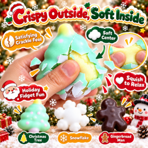 🎄🧸 Christmas Squishy Trio: Tree, Snowman & Gingerbread Man