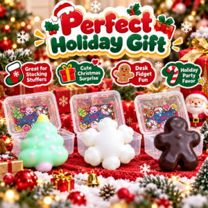🎄🧸 Christmas Squishy Trio: Tree, Snowman & Gingerbread Man