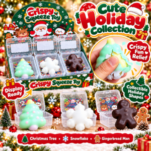 🎄🧸 Christmas Squishy Trio: Tree, Snowman & Gingerbread Man