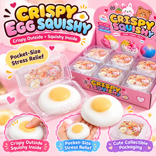 🍳 Kawaii Food Squishy Toy Collection – Egg & Dessert Theme