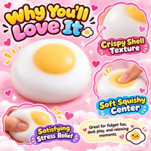 🍳 Kawaii Food Squishy Toy Collection – Egg & Dessert Theme