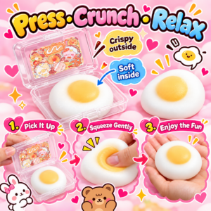 🍳 Kawaii Food Squishy Toy Collection – Egg & Dessert Theme