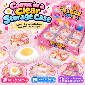 🍳 Kawaii Food Squishy Toy Collection – Egg & Dessert Theme