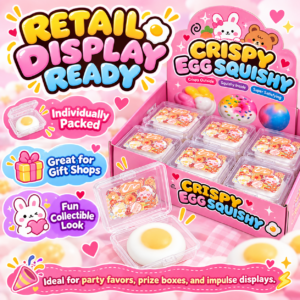 🍳 Kawaii Food Squishy Toy Collection – Egg & Dessert Theme