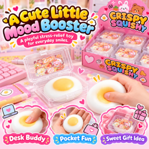 🍳 Kawaii Food Squishy Toy Collection – Egg & Dessert Theme
