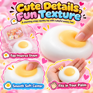🍳 Kawaii Food Squishy Toy Collection – Egg & Dessert Theme