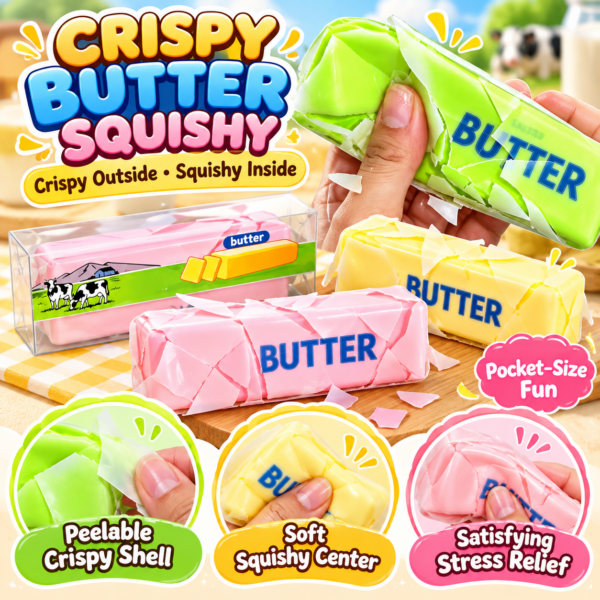 🍞 Butter Stick Squishy Toy – Kawaii Food-Themed Fidget for Wholesale