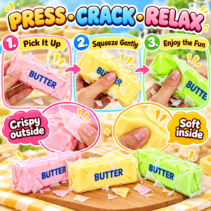 🍞 Butter Stick Squishy Toy – Kawaii Food-Themed Fidget for Wholesale
