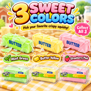 🍞 Butter Stick Squishy Toy – Kawaii Food-Themed Fidget for Wholesale