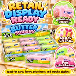 🍞 Butter Stick Squishy Toy – Kawaii Food-Themed Fidget for Wholesale