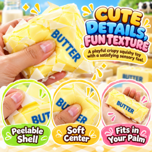 🍞 Butter Stick Squishy Toy – Kawaii Food-Themed Fidget for Wholesale