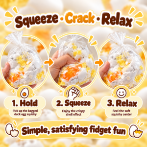 🥚✨ Round White Crinkle Bag Squishy Fidget Ball – Handheld Photo Prop & Collectible