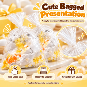 🥚✨ Round White Crinkle Bag Squishy Fidget Ball – Handheld Photo Prop & Collectible