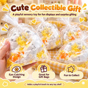 🥚✨ Round White Crinkle Bag Squishy Fidget Ball – Handheld Photo Prop & Collectible