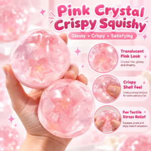 🌸 Pastel Pink Handmade Ball – Translucent Swirl Fidget Toy 🎀