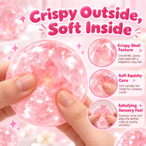 🌸 Pastel Pink Handmade Ball – Translucent Swirl Fidget Toy 🎀