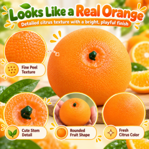 🍊 Squishy Orange Handmade Ball Fidget Toy — Citrus Squeeze Sensory Ball for Kids 🧡