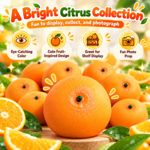 🍊 Squishy Orange Handmade Ball Fidget Toy — Citrus Squeeze Sensory Ball for Kids 🧡