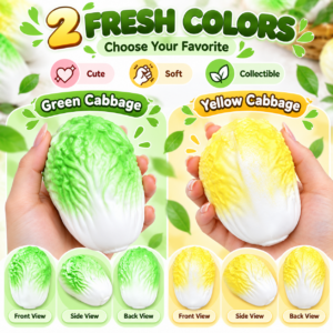 🥬✨ Chinese Cabbage Squishy Toy – Realistic Napa Cabbage Sensory Squeeze Toy, Soft Stress Relief Fidget Collectible