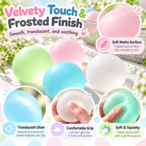 ✨ 6cm Pastel Squishy Balls – Frosted & Transparent Coconut Oil Handmade Stress Balls