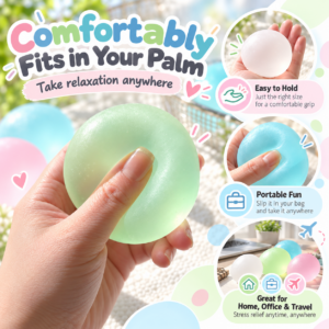 ✨ 6cm Pastel Squishy Balls – Frosted & Transparent Coconut Oil Handmade Stress Balls