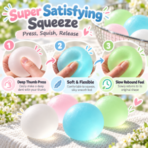 ✨ 6cm Pastel Squishy Balls – Frosted & Transparent Coconut Oil Handmade Stress Balls