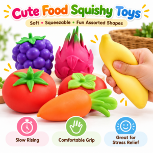 🍳🍌 Smooth & Glossy Food-Shaped Novelty Assortment – Imitation Egg, Banana & Tomato