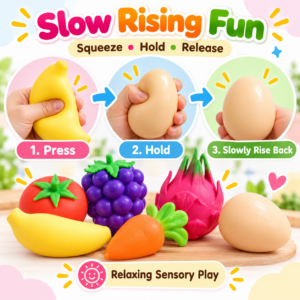 🍳🍌 Smooth & Glossy Food-Shaped Novelty Assortment – Imitation Egg, Banana & Tomato