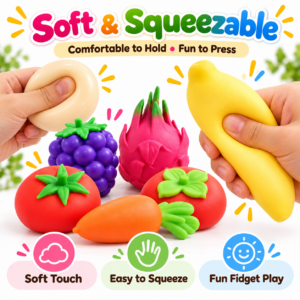 🍳🍌 Smooth & Glossy Food-Shaped Novelty Assortment – Imitation Egg, Banana & Tomato