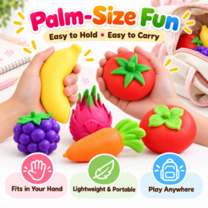 🍳🍌 Smooth & Glossy Food-Shaped Novelty Assortment – Imitation Egg, Banana & Tomato