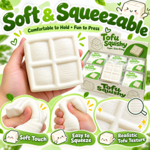 ✨ Tofu Squishy Toy – Super Slow Rising Soft Tofu Block Sensory Squeeze Toy, Cute Stress Relief Fidget Collectible